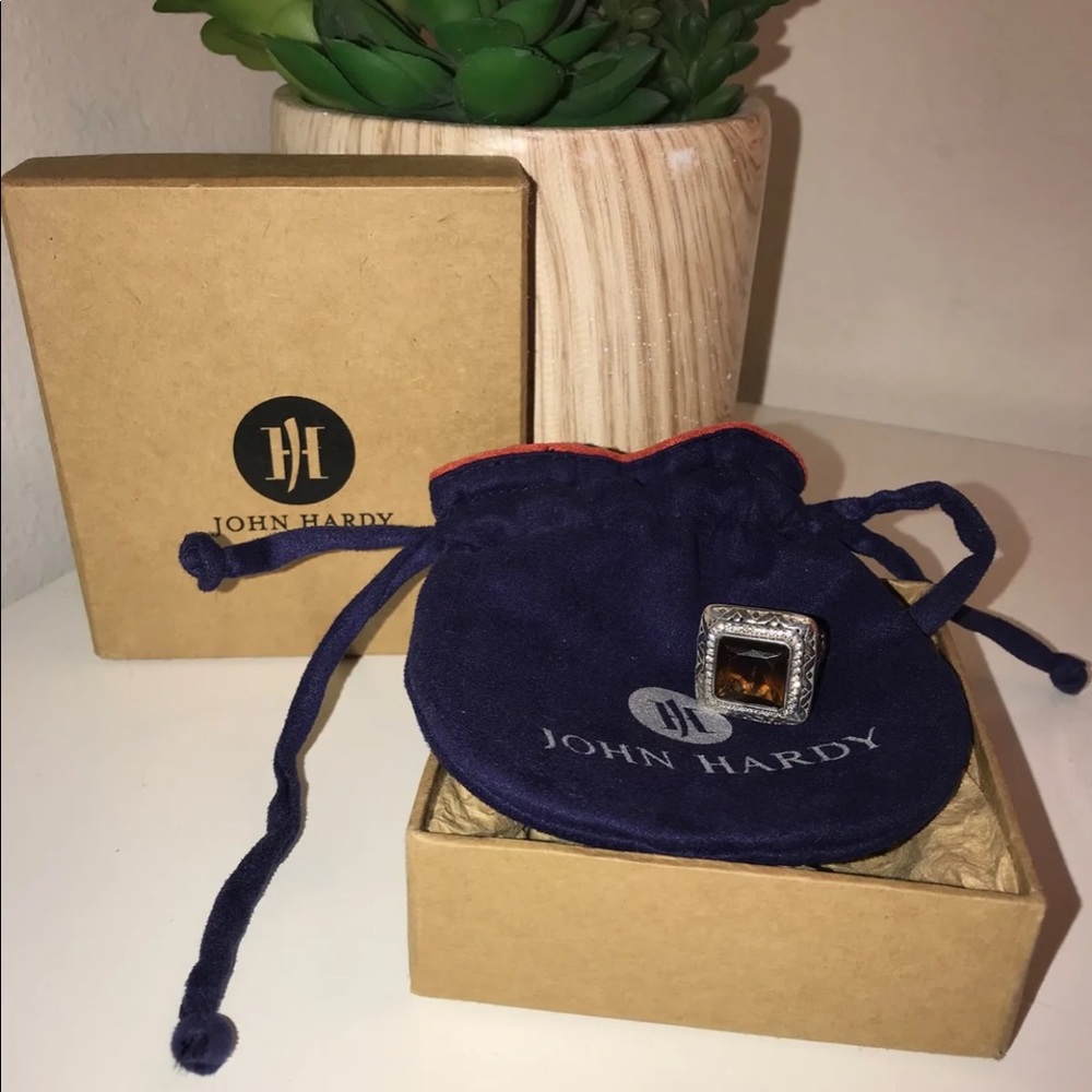 John Hardy Diamonds & Cognac Brown Topaz Ring